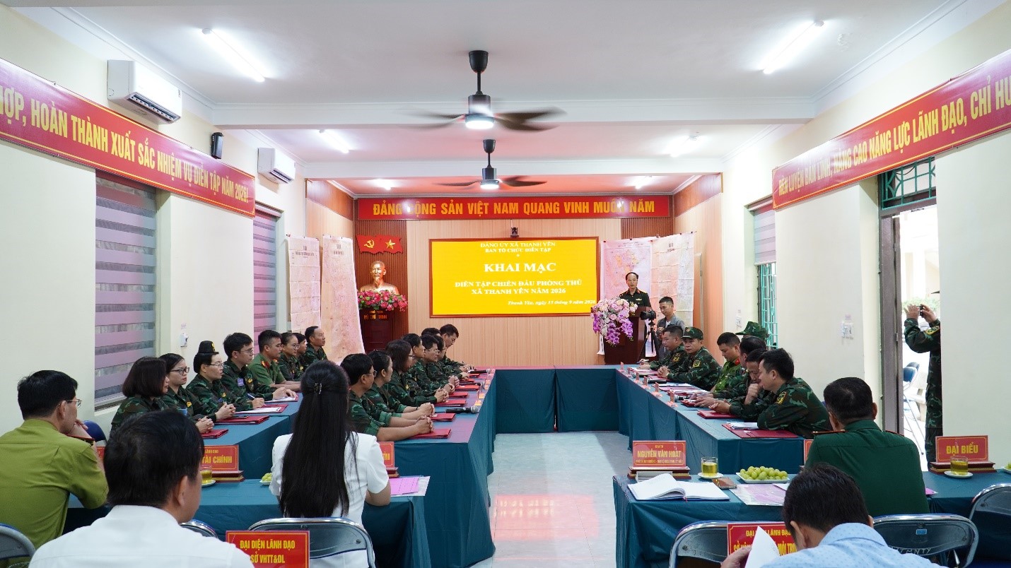 Xã Thanh Yên tổ chức thành công diễn tập chiến đấu phòng thủ năm 2026